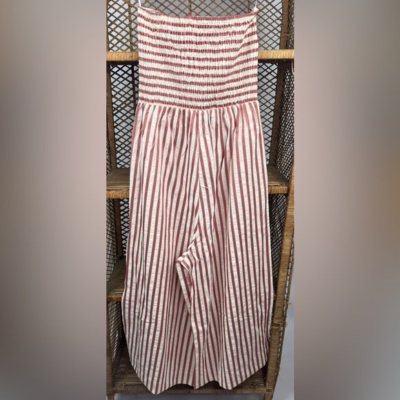 Bishop + Young Elva Strapless Tie Front Jumpsuit Pink Stripe M NWT - Picture 6 of 7